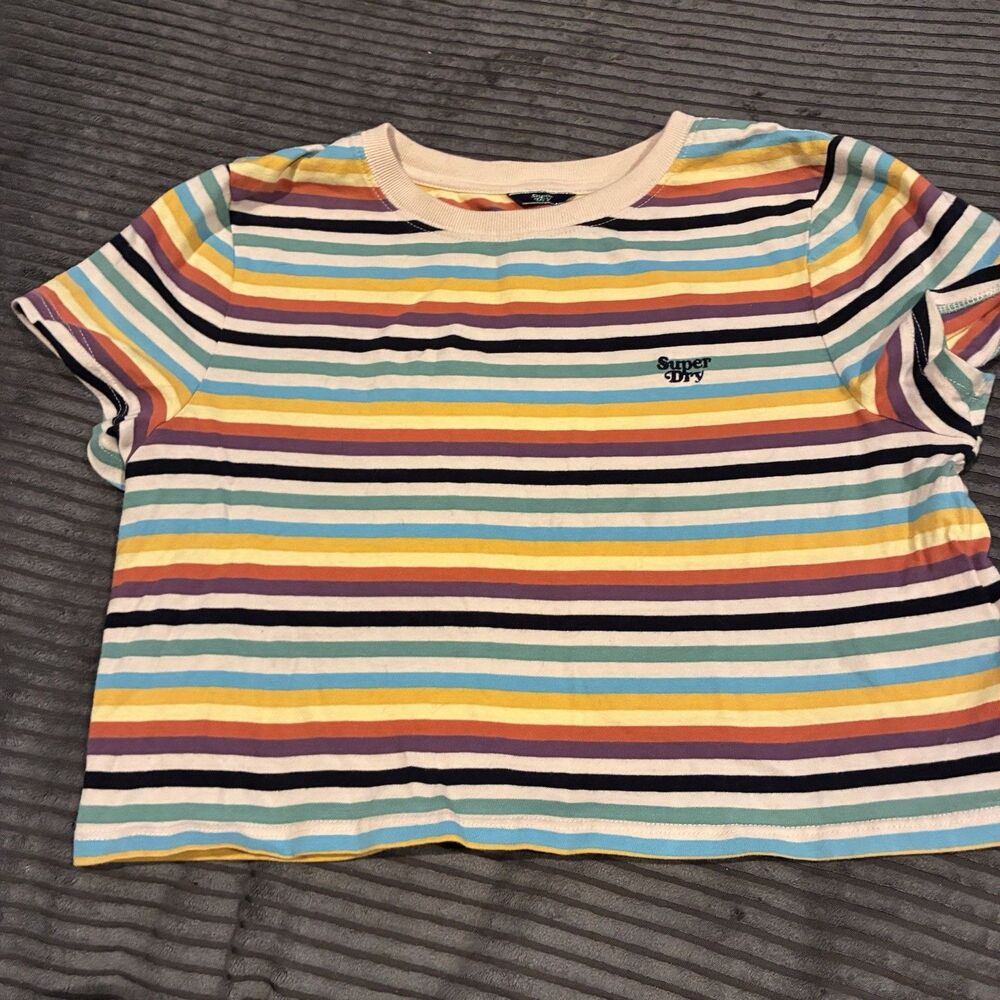 Superdry Kids Stripe Tee Multicolor Cropped US 10 Years EUC
